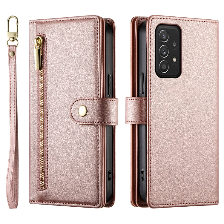 For Samsung Galaxy A52 5G / 4G / A52s Nine Card-slot Zipper Wallet Bag Leather Phone Case