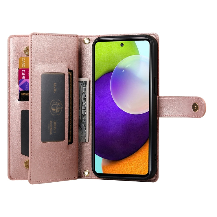 For Samsung Galaxy A52 5G / 4G / A52s Nine Card-slot Zipper Wallet Bag Leather Phone Case