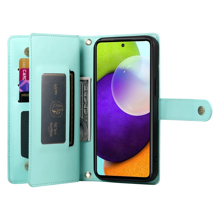 For Samsung Galaxy A52 5G / 4G / A52s Nine Card-slot Zipper Wallet Bag Leather Phone Case