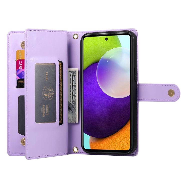 For Samsung Galaxy A52 5G / 4G / A52s Nine Card-slot Zipper Wallet Bag Leather Phone Case
