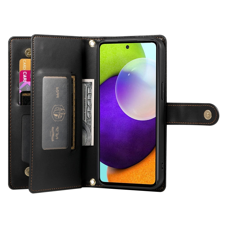 For Samsung Galaxy A52 5G / 4G / A52s Nine Card-slot Zipper Wallet Bag Leather Phone Case