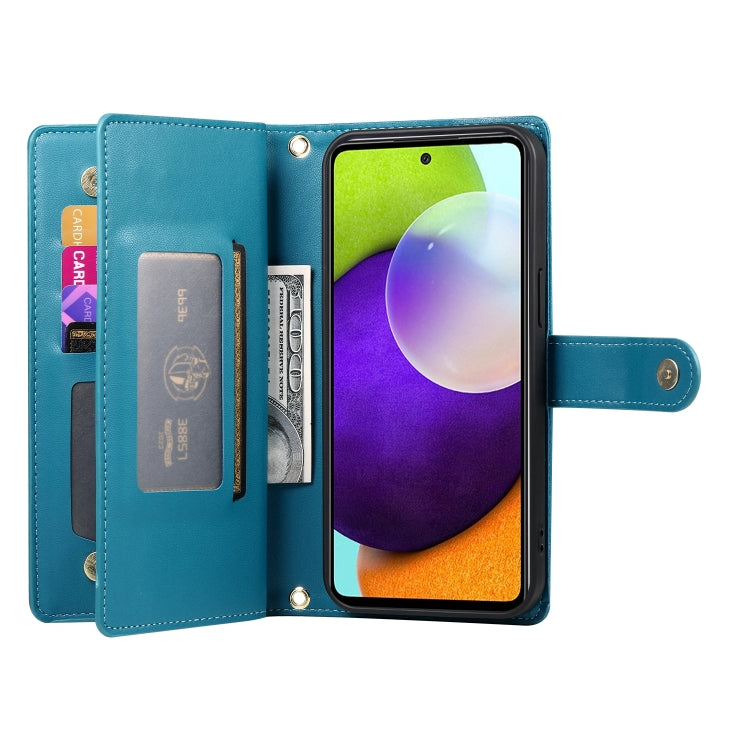 For Samsung Galaxy A52 5G / 4G / A52s Nine Card-slot Zipper Wallet Bag Leather Phone Case