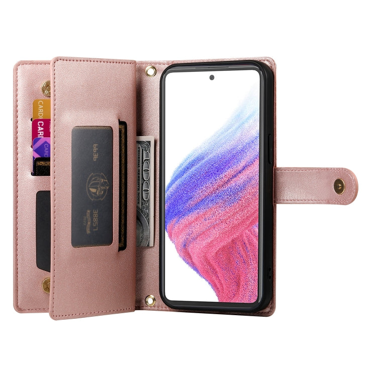 For Samsung Galaxy A53 5G Nine Card-slot Zipper Wallet Bag Leather Phone Case