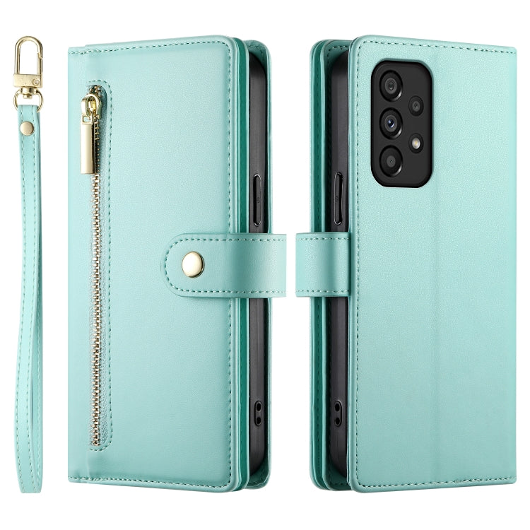 For Samsung Galaxy A53 5G Nine Card-slot Zipper Wallet Bag Leather Phone Case