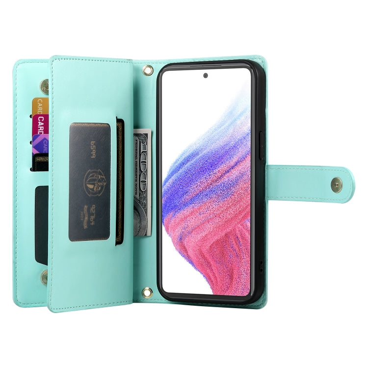 For Samsung Galaxy A53 5G Nine Card-slot Zipper Wallet Bag Leather Phone Case