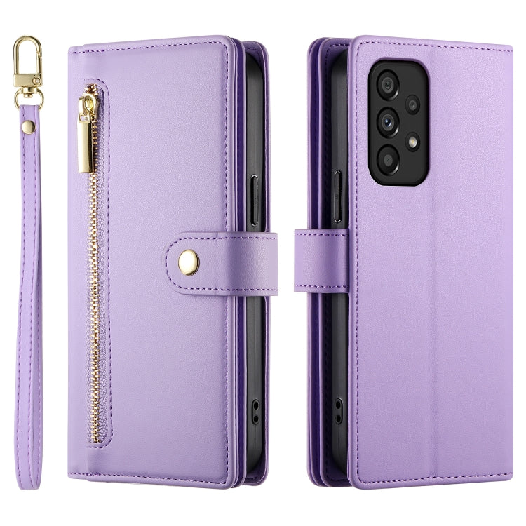 For Samsung Galaxy A53 5G Nine Card-slot Zipper Wallet Bag Leather Phone Case