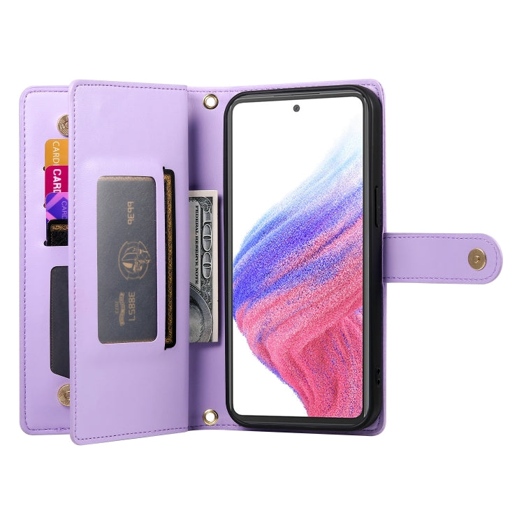 For Samsung Galaxy A53 5G Nine Card-slot Zipper Wallet Bag Leather Phone Case