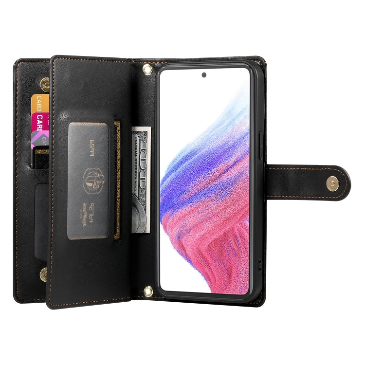 For Samsung Galaxy A53 5G Nine Card-slot Zipper Wallet Bag Leather Phone Case