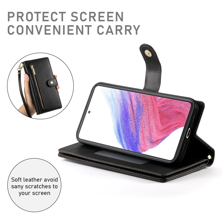 For Samsung Galaxy A53 5G Nine Card-slot Zipper Wallet Bag Leather Phone Case