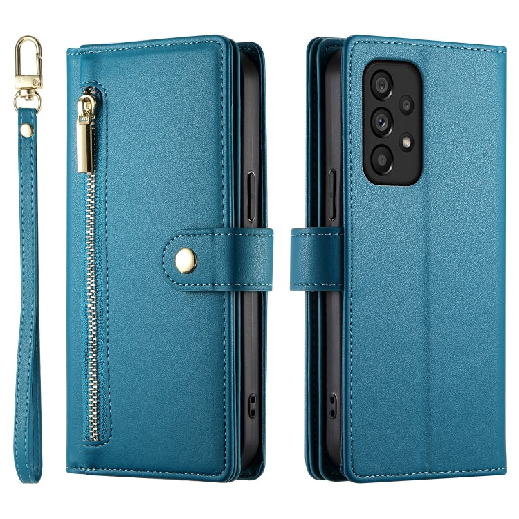 For Samsung Galaxy A53 5G Nine Card-slot Zipper Wallet Bag Leather Phone Case