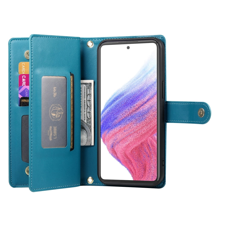 For Samsung Galaxy A53 5G Nine Card-slot Zipper Wallet Bag Leather Phone Case