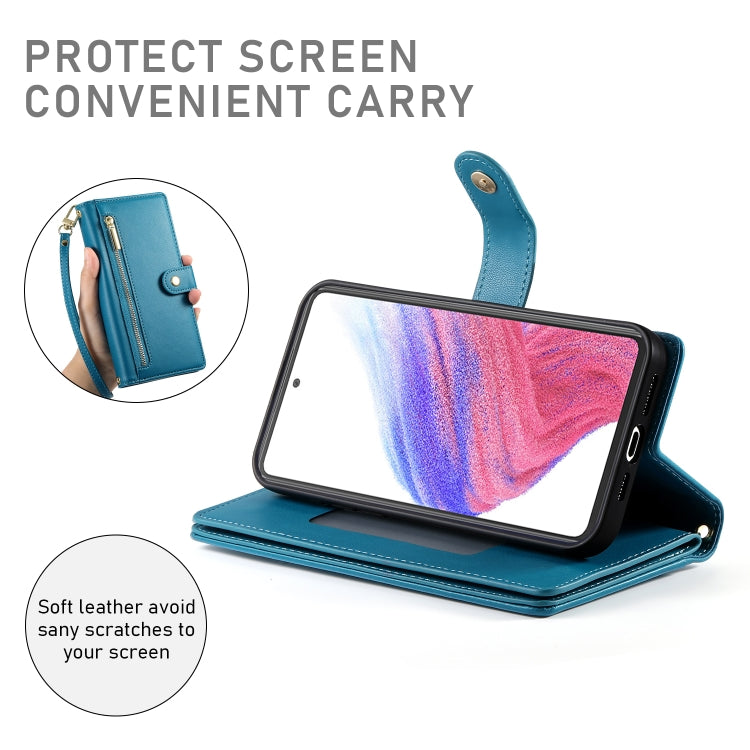 For Samsung Galaxy A53 5G Nine Card-slot Zipper Wallet Bag Leather Phone Case