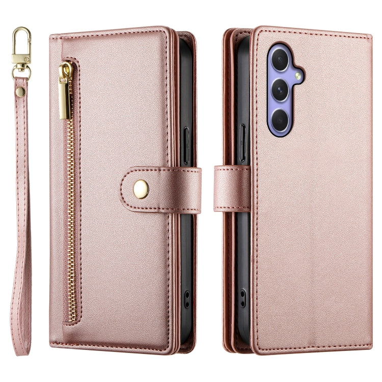 For Samsung Galaxy A54 5G Nine Card-slot Zipper Wallet Bag Leather Phone Case