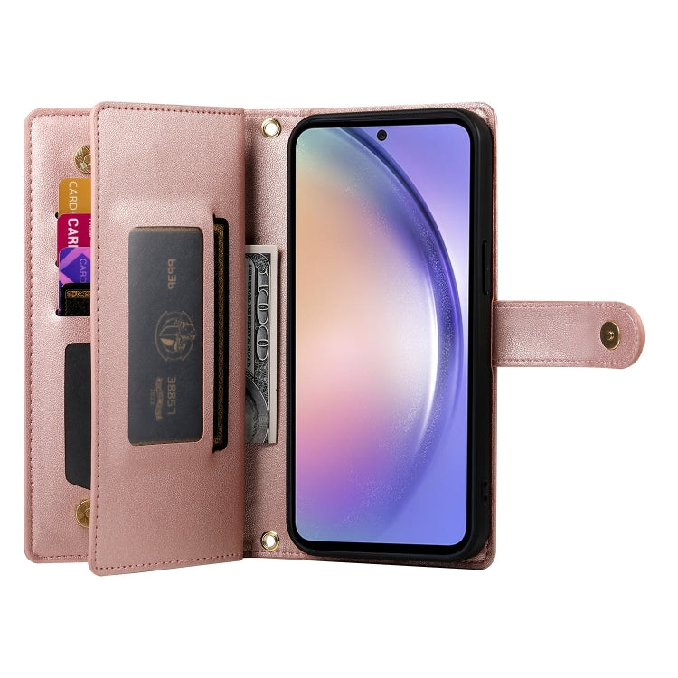 For Samsung Galaxy A54 5G Nine Card-slot Zipper Wallet Bag Leather Phone Case