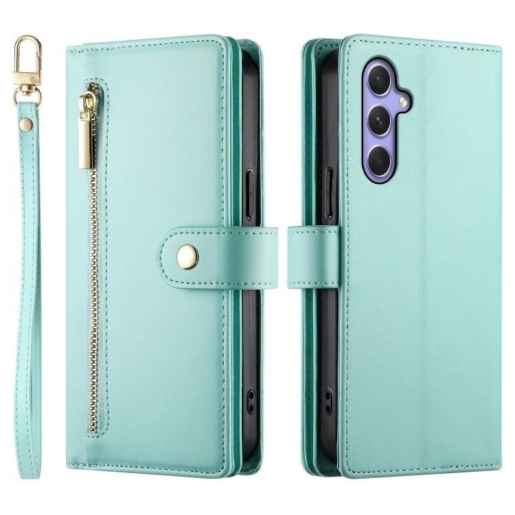 For Samsung Galaxy A54 5G Nine Card-slot Zipper Wallet Bag Leather Phone Case