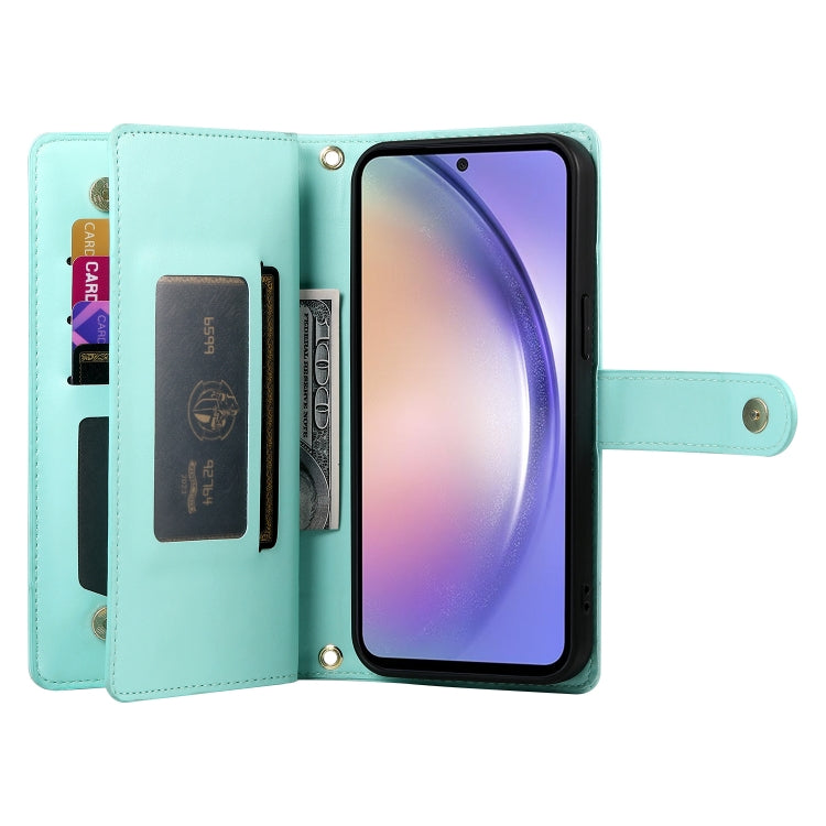 For Samsung Galaxy A54 5G Nine Card-slot Zipper Wallet Bag Leather Phone Case
