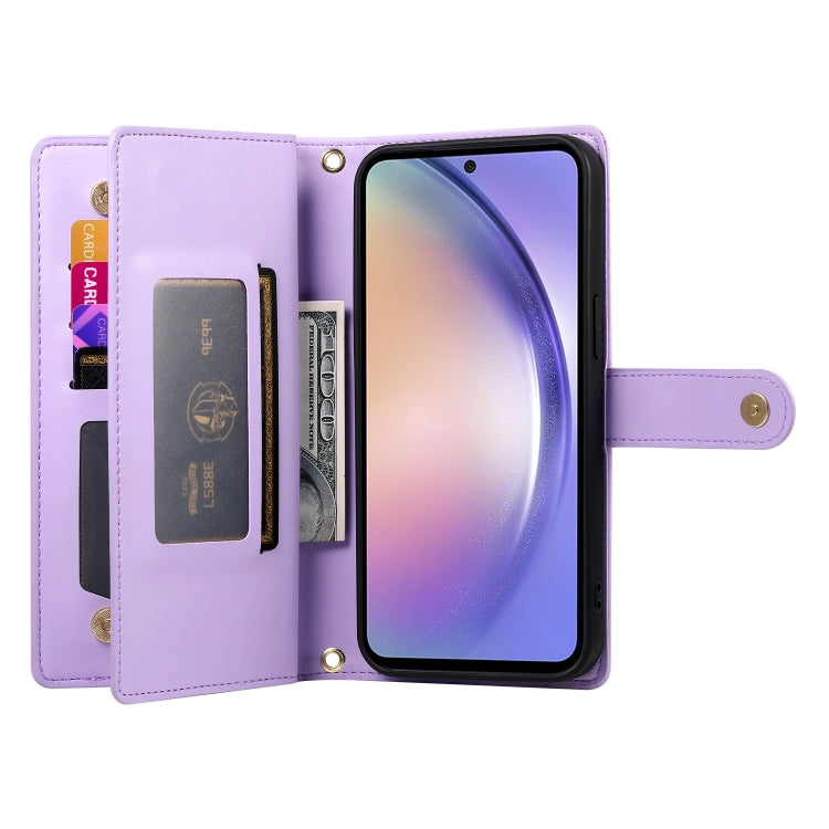 For Samsung Galaxy A54 5G Nine Card-slot Zipper Wallet Bag Leather Phone Case