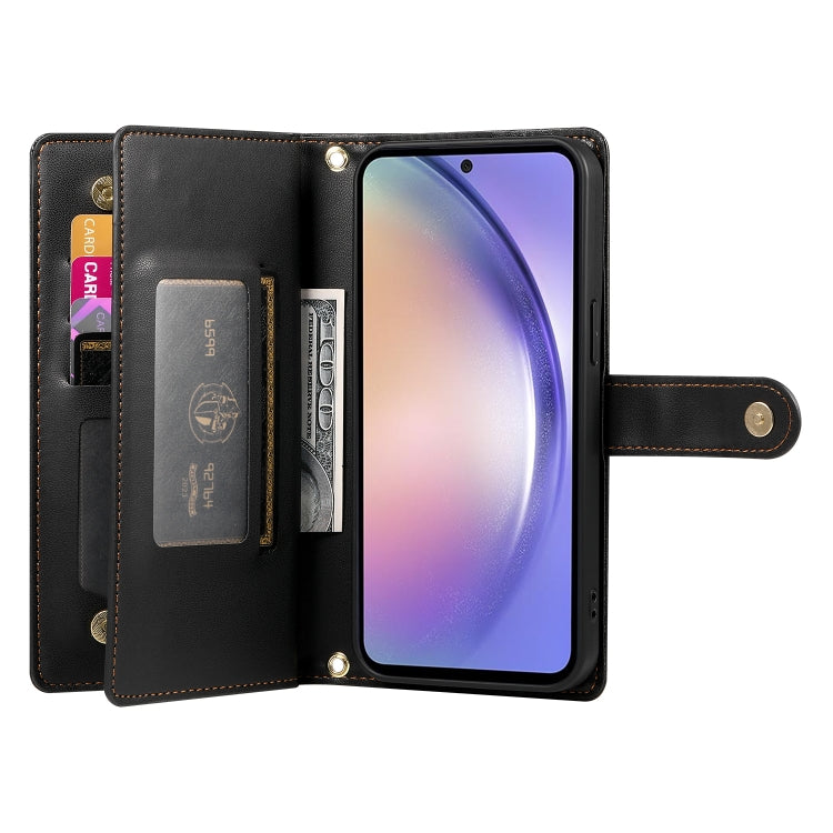 For Samsung Galaxy A54 5G Nine Card-slot Zipper Wallet Bag Leather Phone Case