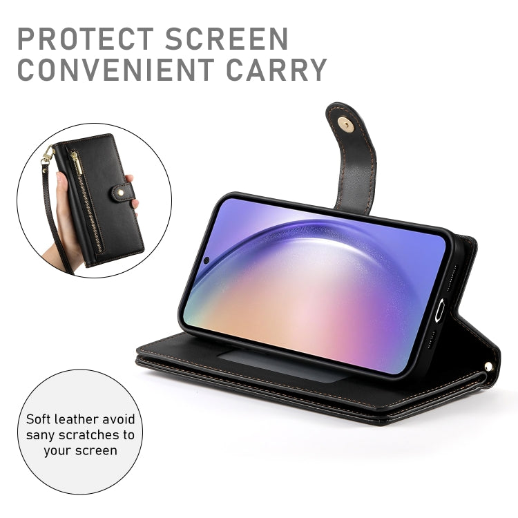 For Samsung Galaxy A54 5G Nine Card-slot Zipper Wallet Bag Leather Phone Case