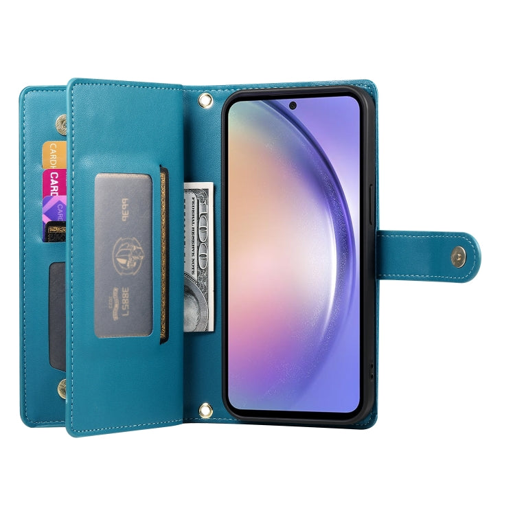 For Samsung Galaxy A54 5G Nine Card-slot Zipper Wallet Bag Leather Phone Case