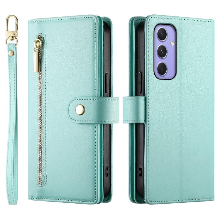 For Samsung Galaxy A55 Nine Card-slot Zipper Wallet Bag Leather Phone Case