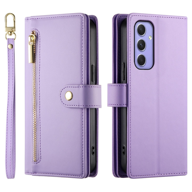 For Samsung Galaxy A55 Nine Card-slot Zipper Wallet Bag Leather Phone Case