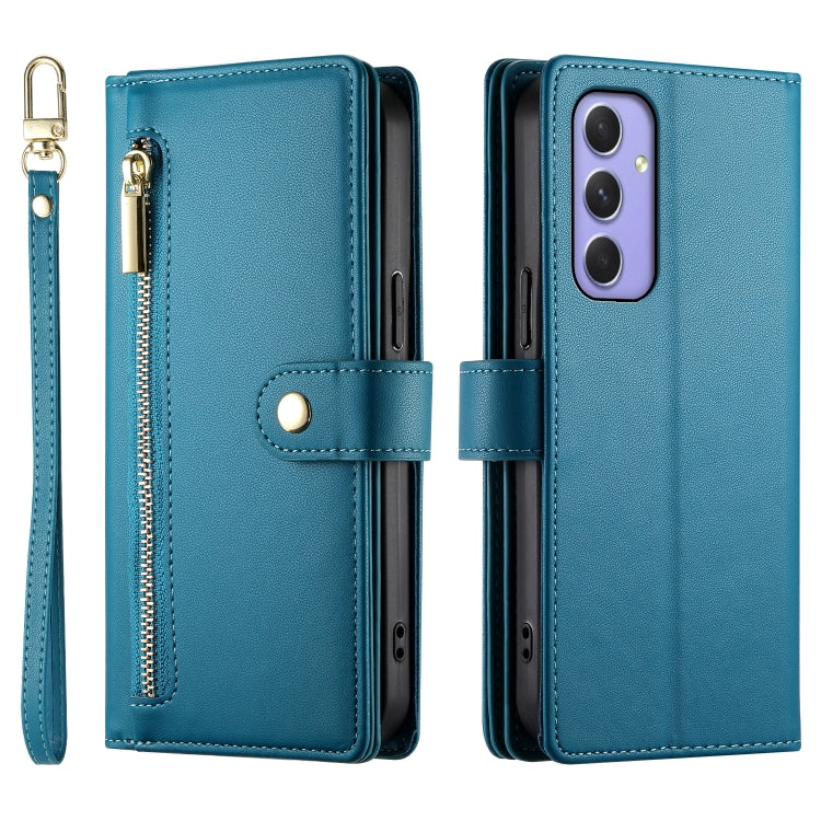 For Samsung Galaxy A55 Nine Card-slot Zipper Wallet Bag Leather Phone Case