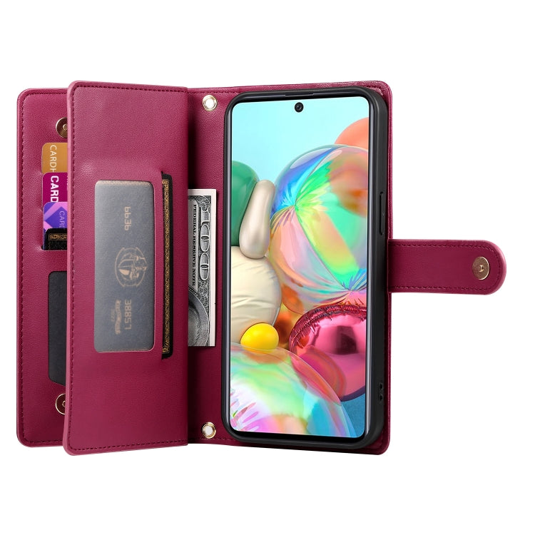For Samsung Galaxy A71 4G Nine Card-slot Zipper Wallet Bag Leather Phone Case