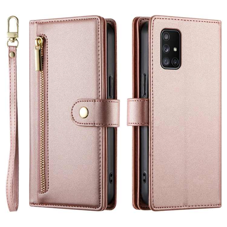 For Samsung Galaxy A71 4G Nine Card-slot Zipper Wallet Bag Leather Phone Case