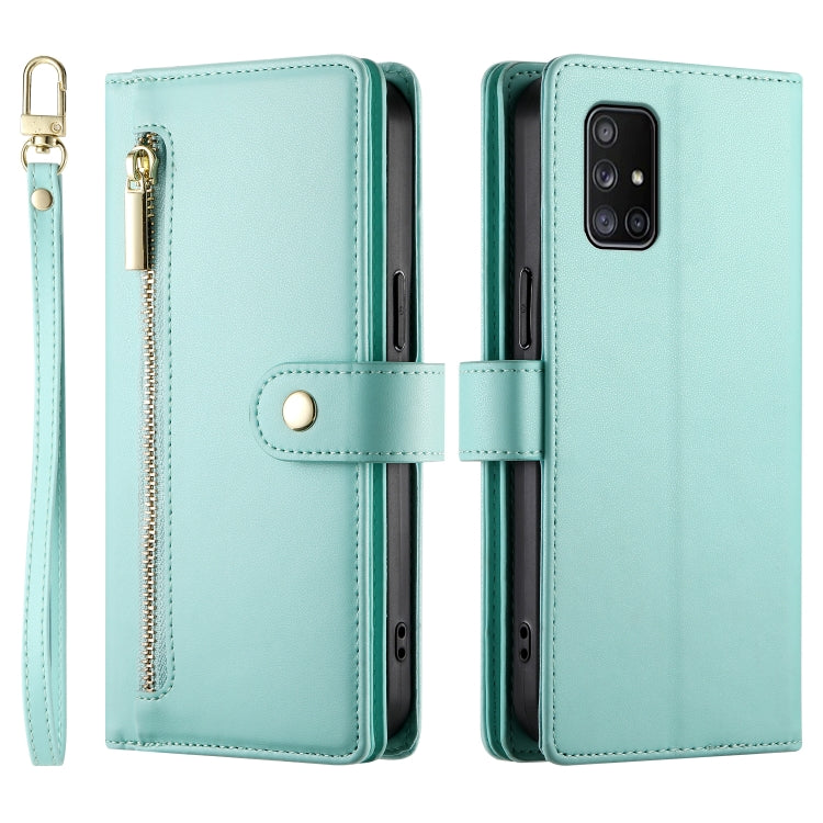 For Samsung Galaxy A71 4G Nine Card-slot Zipper Wallet Bag Leather Phone Case