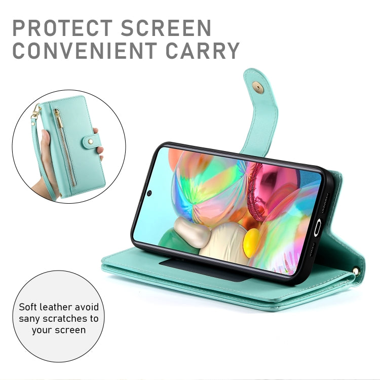 For Samsung Galaxy A71 4G Nine Card-slot Zipper Wallet Bag Leather Phone Case