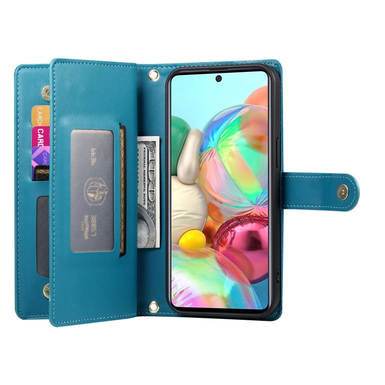 For Samsung Galaxy A71 4G Nine Card-slot Zipper Wallet Bag Leather Phone Case
