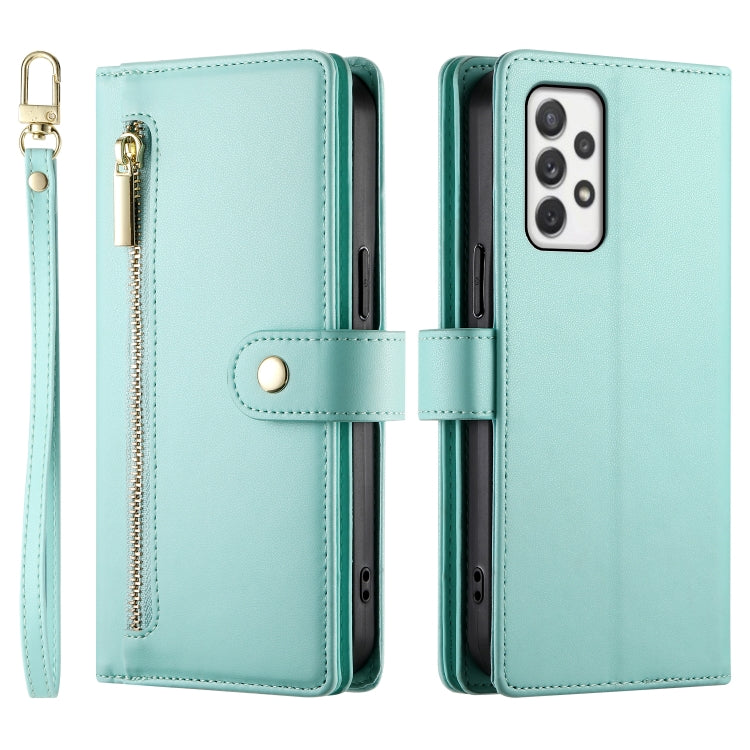 For Samsung Galaxy A72 5G / 4G Nine Card-slot Zipper Wallet Bag Leather Phone Case