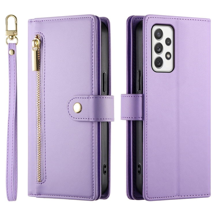 For Samsung Galaxy A72 5G / 4G Nine Card-slot Zipper Wallet Bag Leather Phone Case