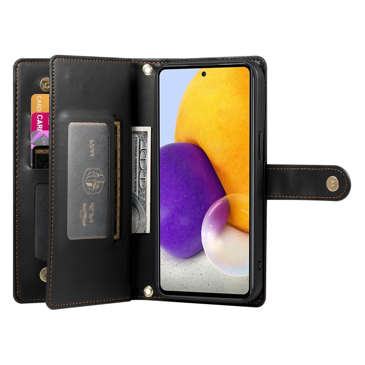 For Samsung Galaxy A72 5G / 4G Nine Card-slot Zipper Wallet Bag Leather Phone Case