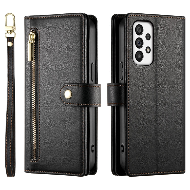 For Samsung Galaxy A73 5G Nine Card-slot Zipper Wallet Bag Leather Phone Case