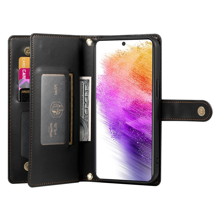 For Samsung Galaxy A73 5G Nine Card-slot Zipper Wallet Bag Leather Phone Case