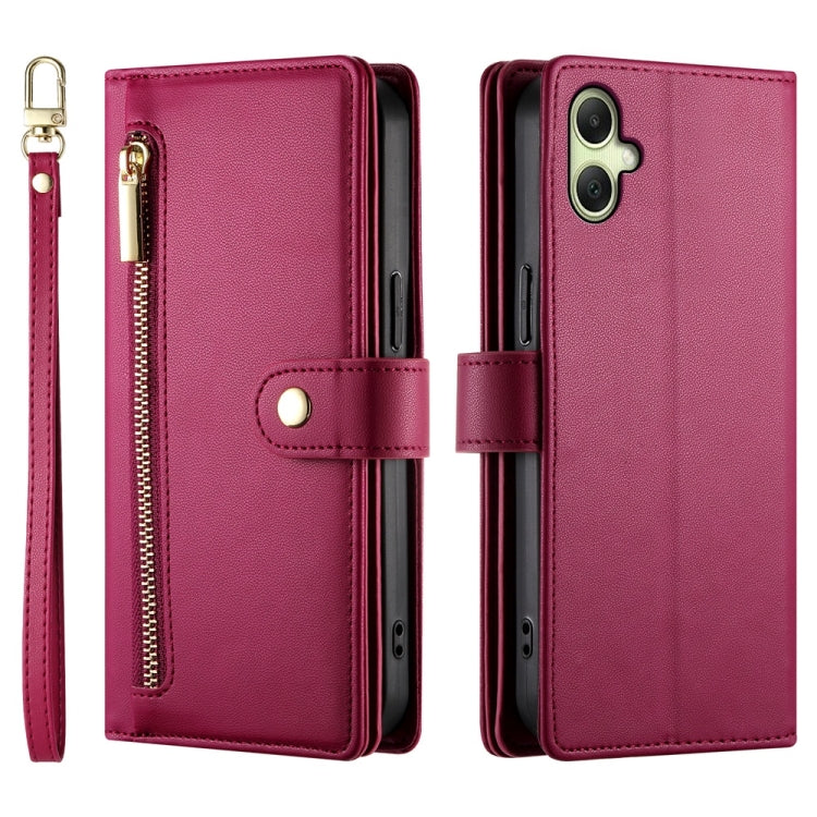 For Samsung Galaxy A06 / A07 4G Nine Card-slot Zipper Wallet Bag Leather Phone Case