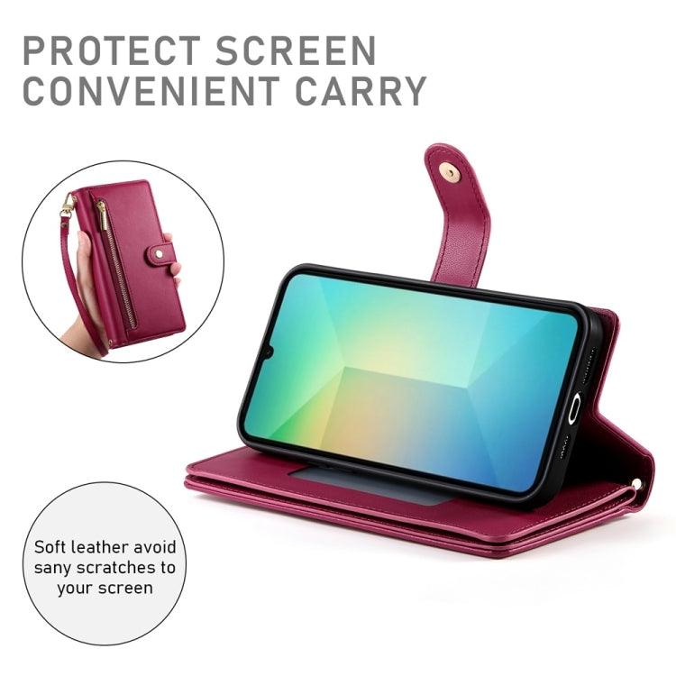 For Samsung Galaxy A06 / A07 4G Nine Card-slot Zipper Wallet Bag Leather Phone Case
