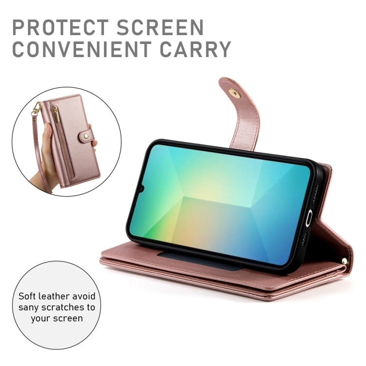 For Samsung Galaxy A06 / A07 4G Nine Card-slot Zipper Wallet Bag Leather Phone Case
