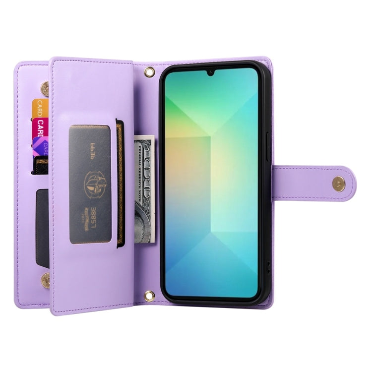 For Samsung Galaxy A06 / A07 4G Nine Card-slot Zipper Wallet Bag Leather Phone Case