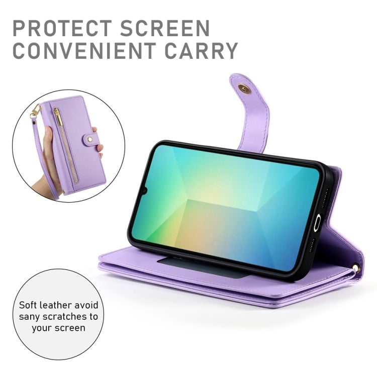 For Samsung Galaxy A06 / A07 4G Nine Card-slot Zipper Wallet Bag Leather Phone Case