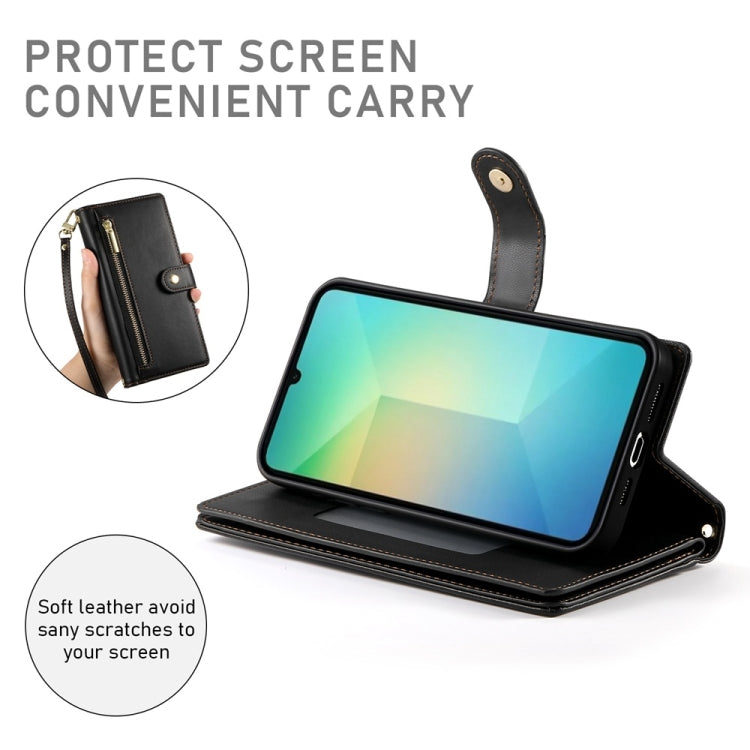 For Samsung Galaxy A06 / A07 4G Nine Card-slot Zipper Wallet Bag Leather Phone Case