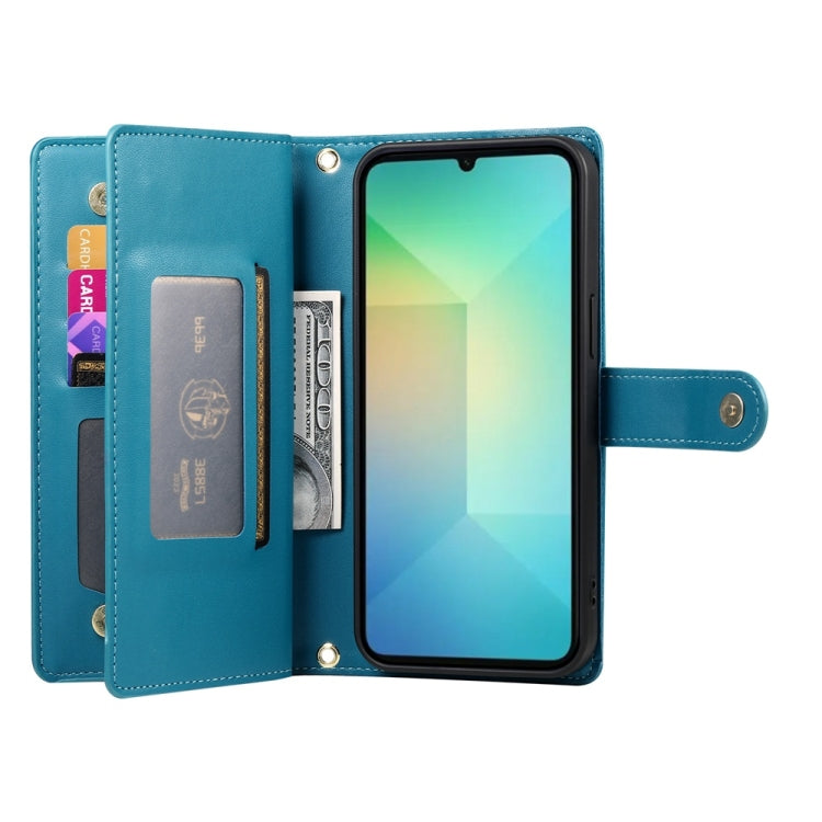 For Samsung Galaxy A06 / A07 4G Nine Card-slot Zipper Wallet Bag Leather Phone Case