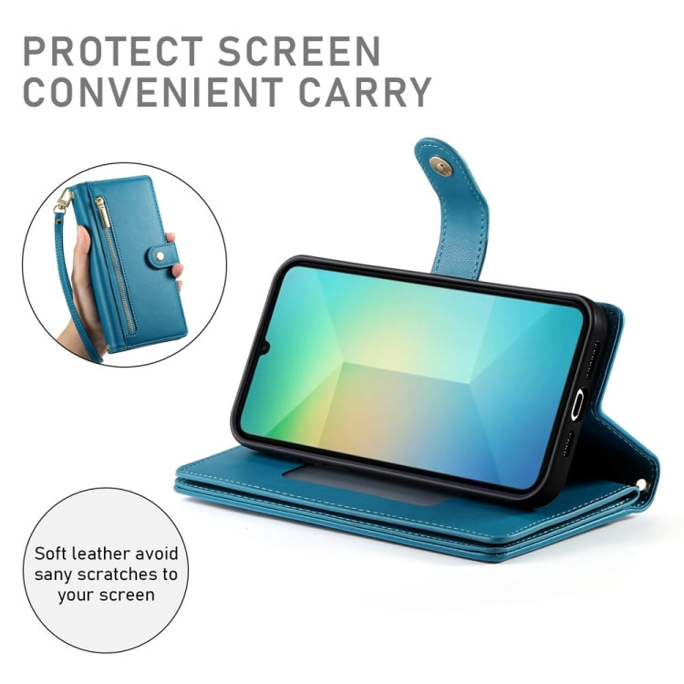 For Samsung Galaxy A06 / A07 4G Nine Card-slot Zipper Wallet Bag Leather Phone Case