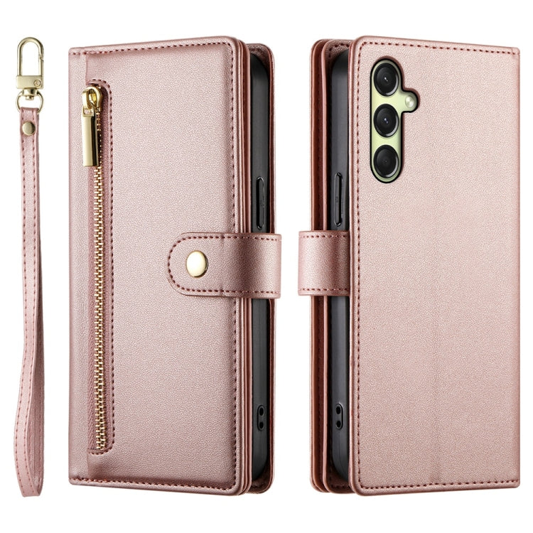 For Samsung Galaxy A16 Nine Card-slot Zipper Wallet Bag Leather Phone Case