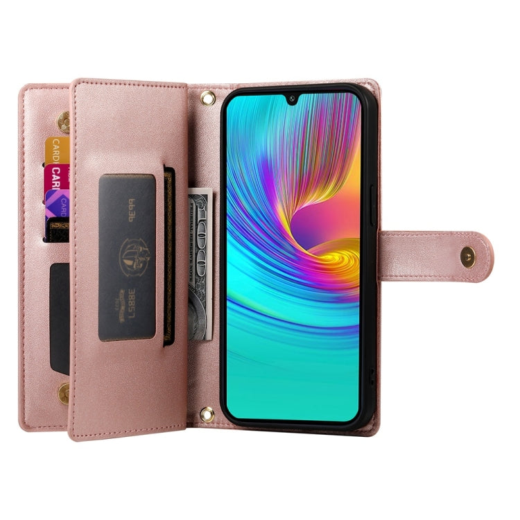 For Samsung Galaxy A16 Nine Card-slot Zipper Wallet Bag Leather Phone Case