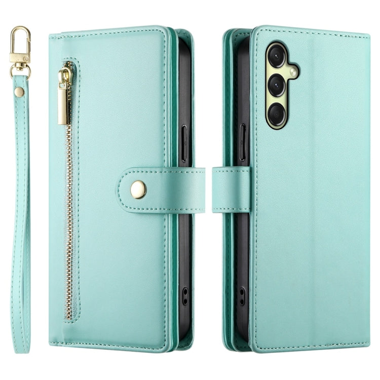 For Samsung Galaxy A16 Nine Card-slot Zipper Wallet Bag Leather Phone Case