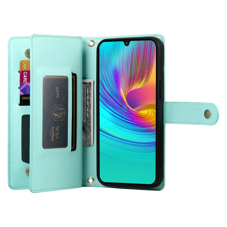 For Samsung Galaxy A16 Nine Card-slot Zipper Wallet Bag Leather Phone Case