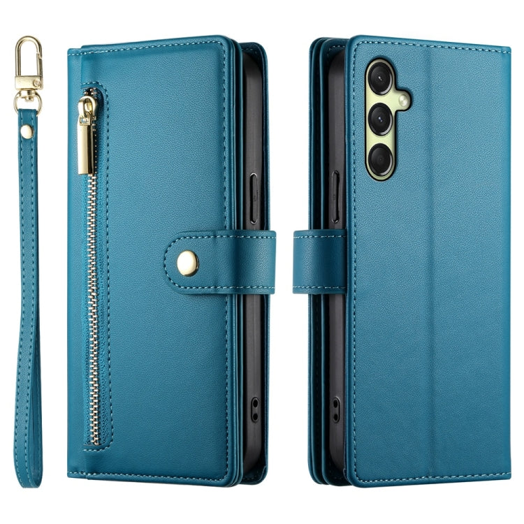 For Samsung Galaxy A16 Nine Card-slot Zipper Wallet Bag Leather Phone Case